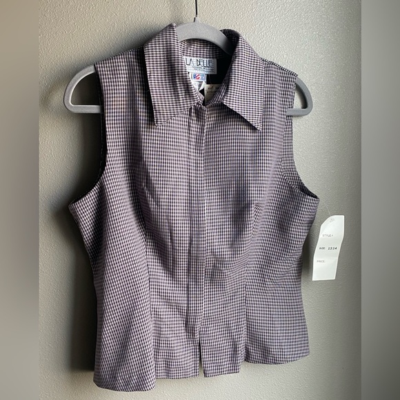 VTG LA Belle Plaid 2 Piece Set, Mauve Purple, Pant size 11, Top Size 13. - Picture 2 of 10